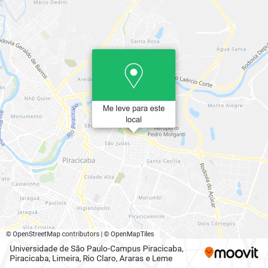 Universidade de São Paulo-Campus Piracicaba mapa