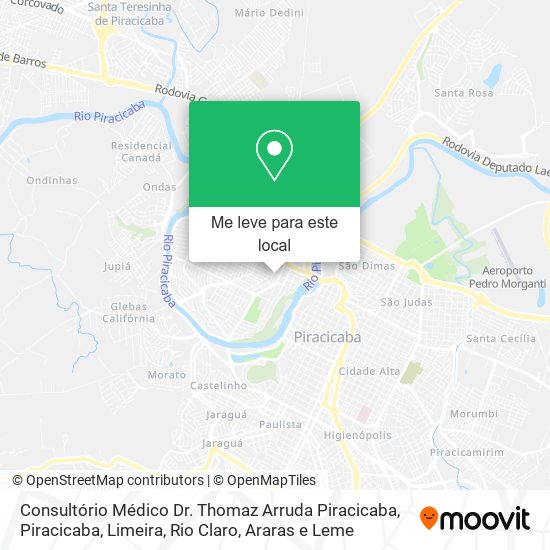 Consultório Médico Dr. Thomaz Arruda Piracicaba mapa