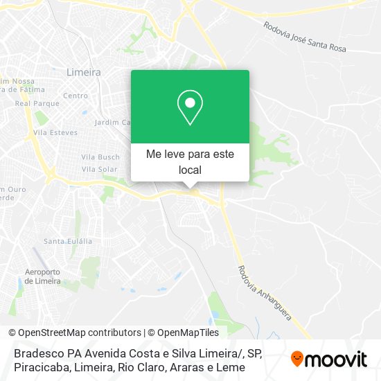 Bradesco PA Avenida Costa e Silva Limeira / , SP mapa