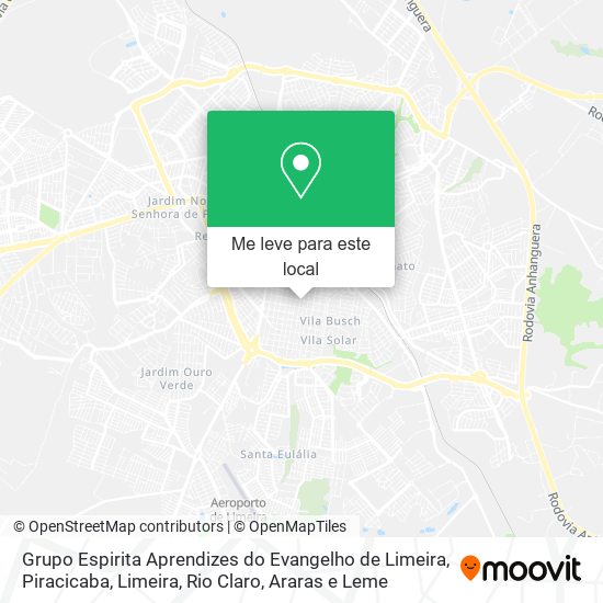 Grupo Espirita Aprendizes do Evangelho de Limeira mapa