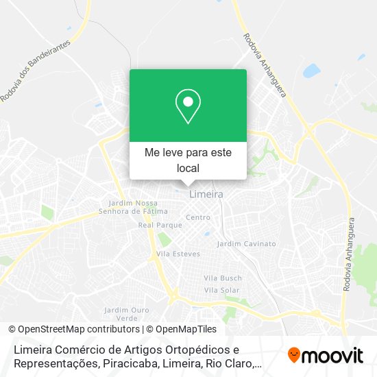 Limeira Comércio de Artigos Ortopédicos e Representações mapa