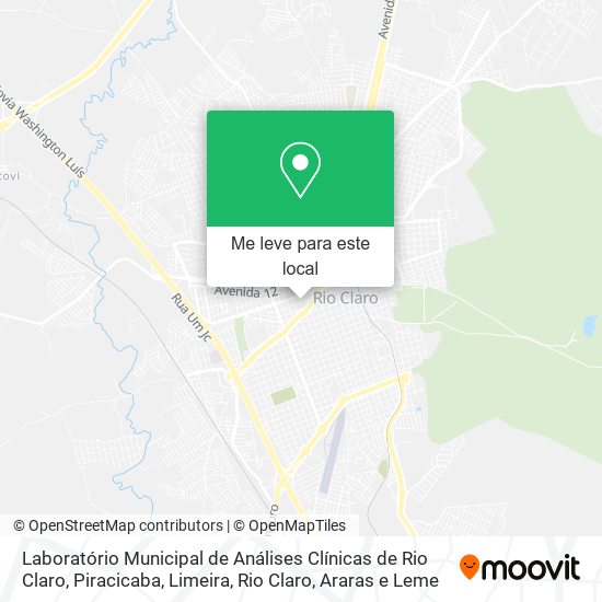 Laboratório Municipal de Análises Clínicas de Rio Claro mapa