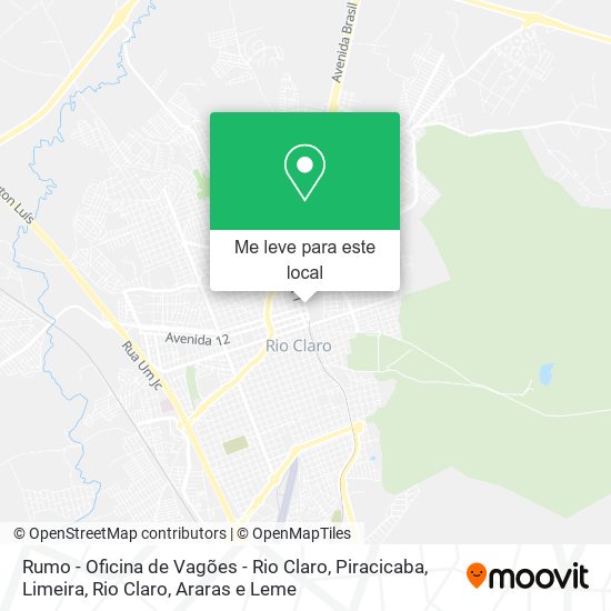 Rumo - Oficina de Vagões - Rio Claro mapa