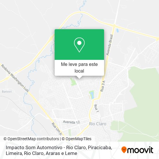 Impacto Som Automotivo - Rio Claro mapa