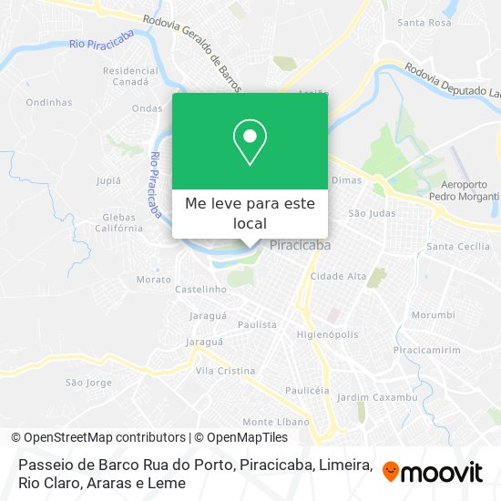 Passeio de Barco Rua do Porto mapa