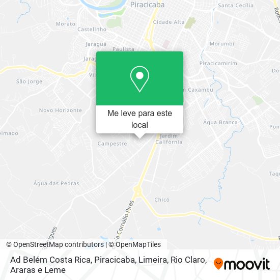 Ad Belém Costa Rica mapa