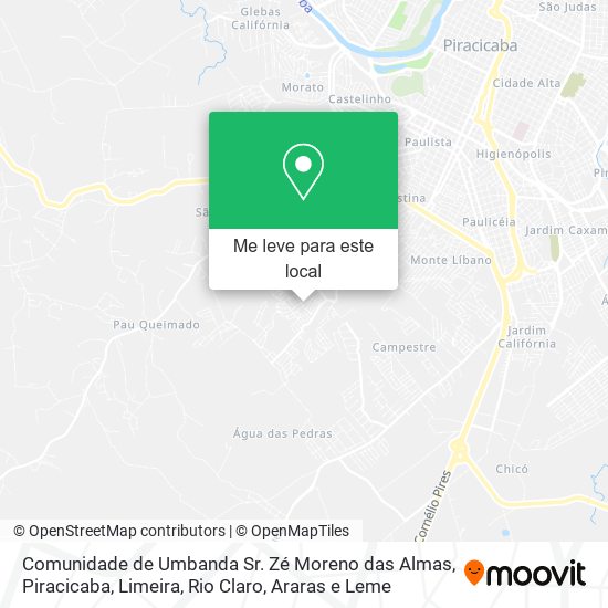 Comunidade de Umbanda Sr. Zé Moreno das Almas mapa