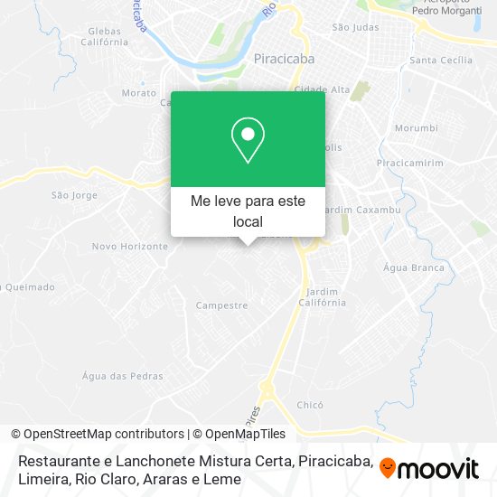 Restaurante e Lanchonete Mistura Certa mapa