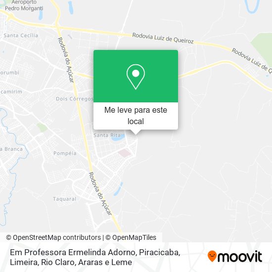 Em Professora Ermelinda Adorno mapa