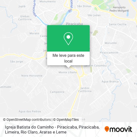 Igreja Batista do Caminho - Piracicaba mapa