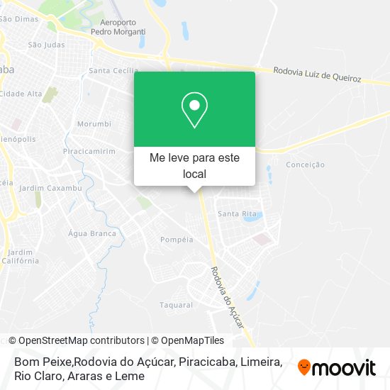 Bom Peixe,Rodovia do Açúcar mapa