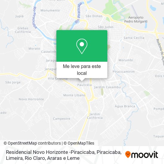 Residencial Novo Horizonte -Piracicaba mapa