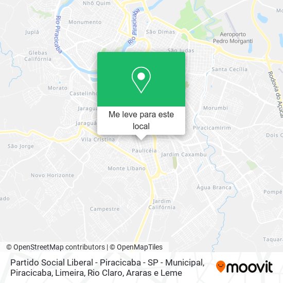 Partido Social Liberal - Piracicaba - SP - Municipal mapa