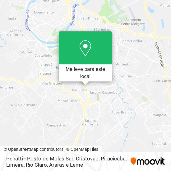 Penatti - Posto de Molas São Cristóvão mapa