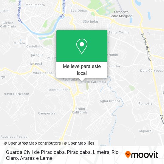 Guarda Civil de Piracicaba mapa