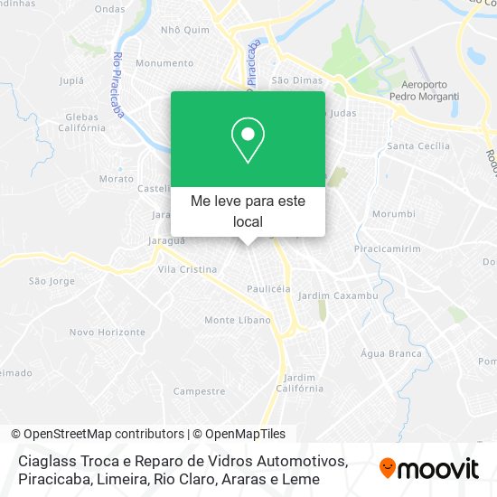 Ciaglass Troca e Reparo de Vidros Automotivos mapa