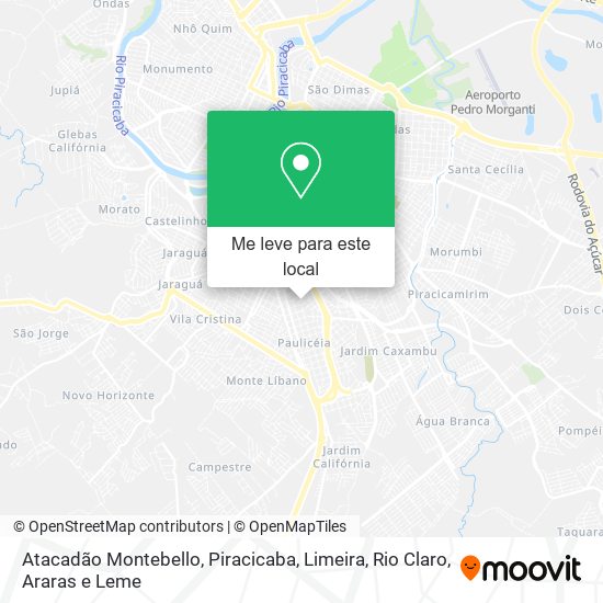 Atacadão Montebello mapa