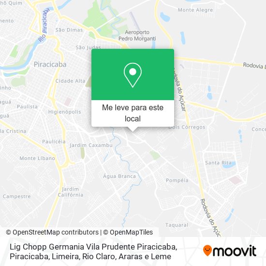 Lig Chopp Germania Vila Prudente Piracicaba mapa