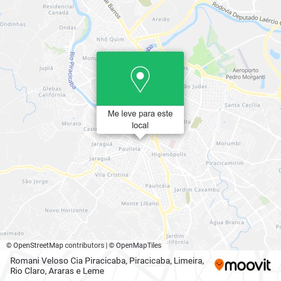 Romani Veloso Cia Piracicaba mapa