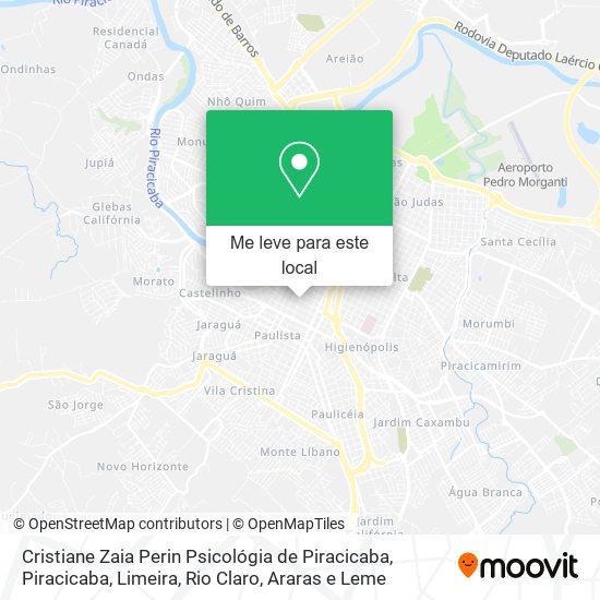 Cristiane Zaia Perin Psicológia de Piracicaba mapa