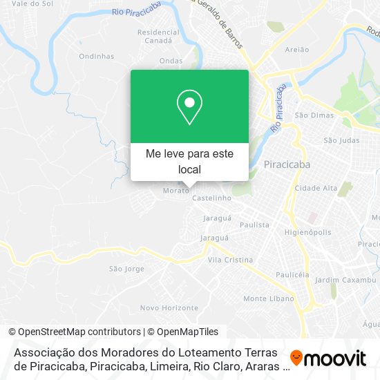 Associação dos Moradores do Loteamento Terras de Piracicaba mapa