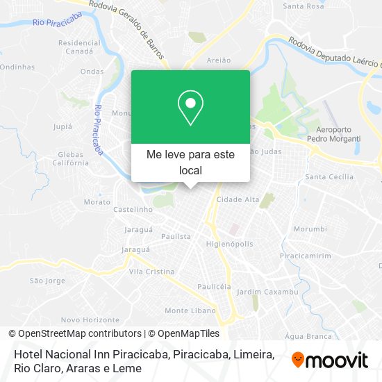 Hotel Nacional Inn Piracicaba mapa