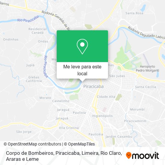 Corpo de Bombeiros mapa
