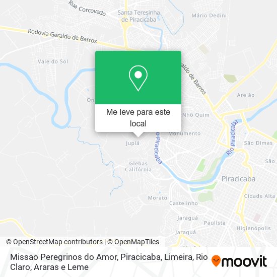 Missao Peregrinos do Amor mapa