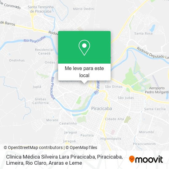 Clínica Médica Silveira Lara Piracicaba mapa