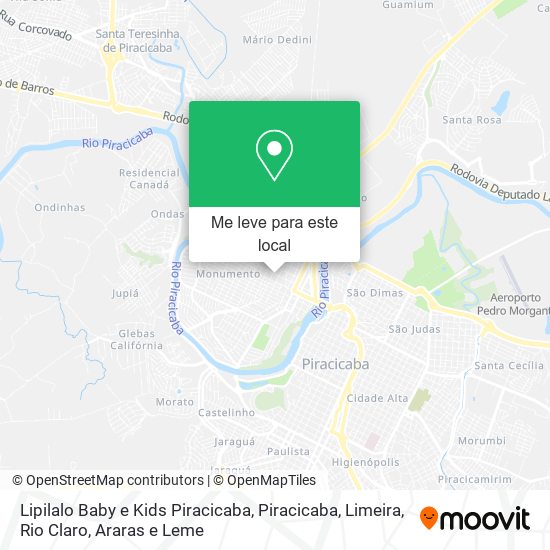 Lipilalo Baby e Kids Piracicaba mapa