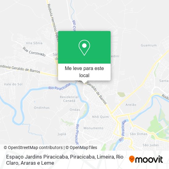 Espaço Jardins Piracicaba mapa