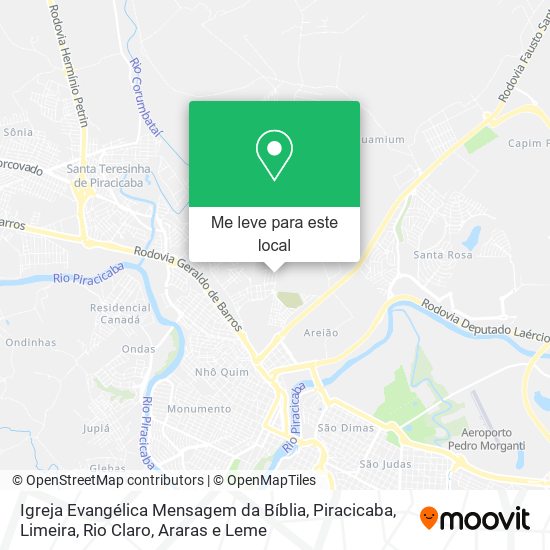 Igreja Evangélica Mensagem da Bíblia mapa