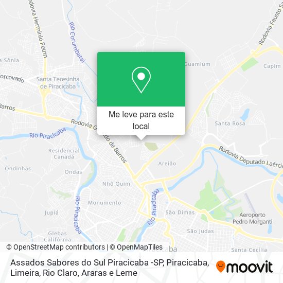 Assados Sabores do Sul Piracicaba -SP mapa