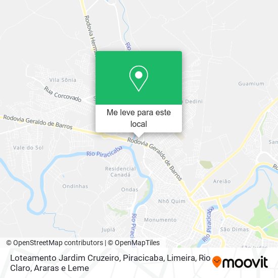 Loteamento Jardim Cruzeiro mapa