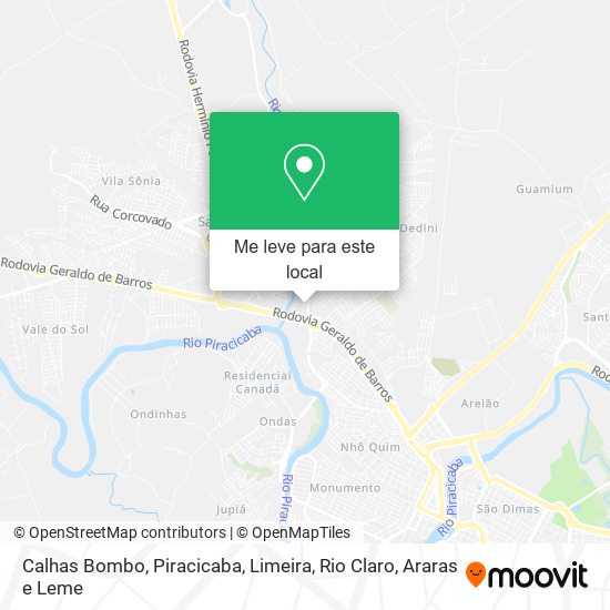 Calhas Bombo mapa