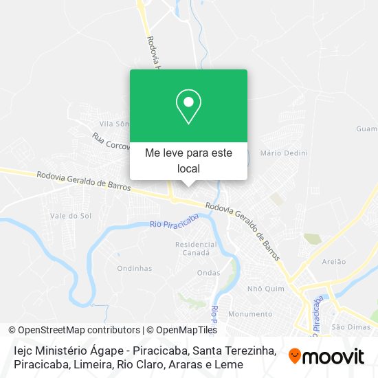 Iejc Ministério Ágape - Piracicaba, Santa Terezinha mapa