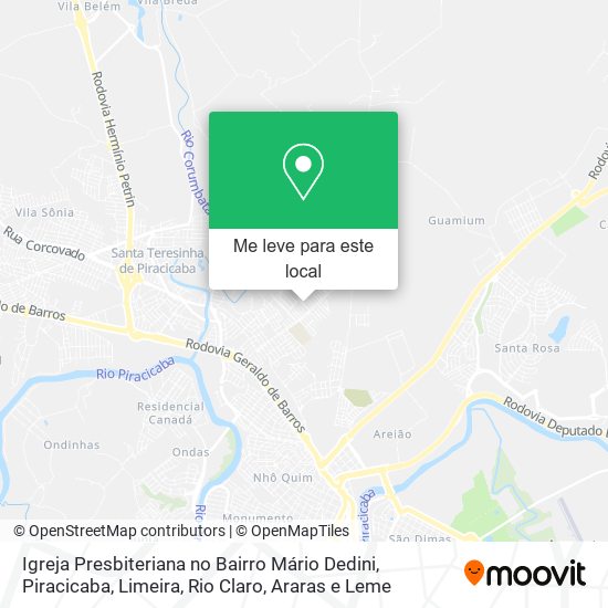 Igreja Presbiteriana no Bairro Mário Dedini mapa