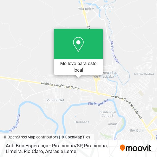 Adb Boa Esperança - Piracicaba / SP mapa