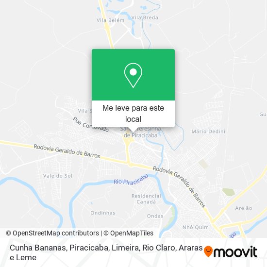 Cunha Bananas mapa