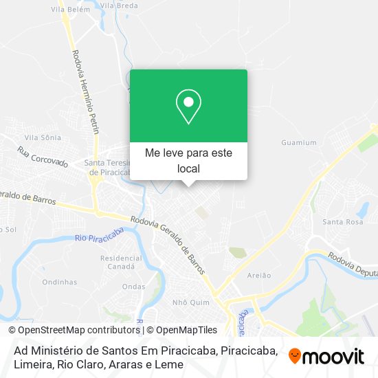 Ad Ministério de Santos Em Piracicaba mapa