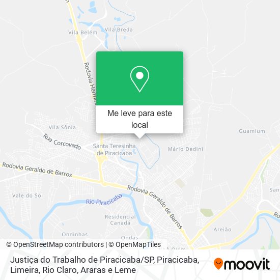 Justiça do Trabalho de Piracicaba / SP mapa