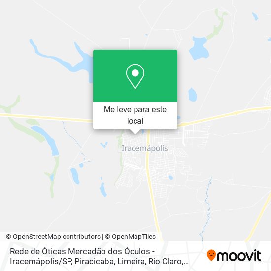 Rede de Óticas Mercadão dos Óculos - Iracemápolis / SP mapa