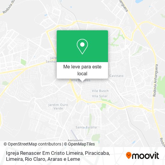 Igreja Renascer Em Cristo Limeira mapa