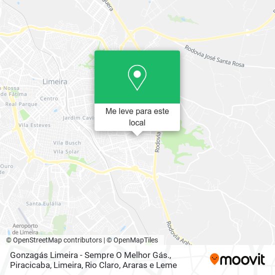 Gonzagás Limeira - Sempre O Melhor Gás. mapa