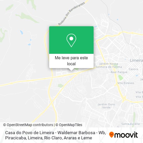 Casa do Povo de Limeira - Waldemar Barbosa - Wb mapa