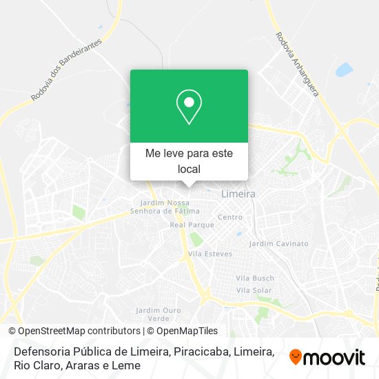 Defensoria Pública de Limeira mapa