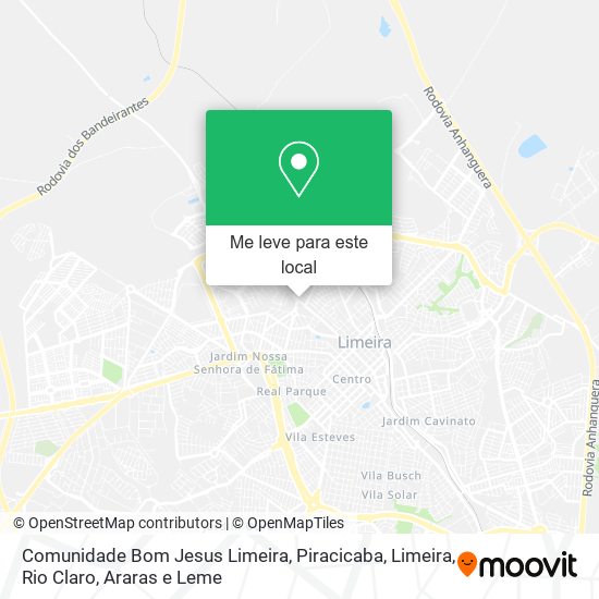 Comunidade Bom Jesus Limeira mapa