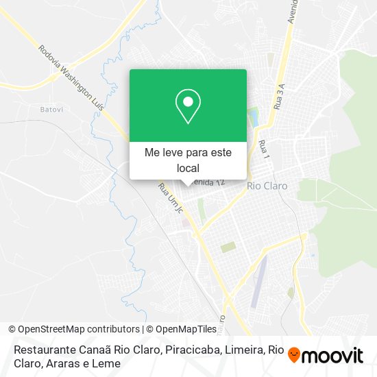 Restaurante Canaã Rio Claro mapa