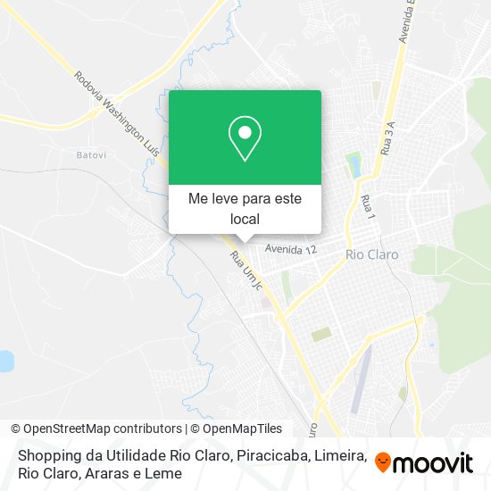 Shopping da Utilidade Rio Claro mapa