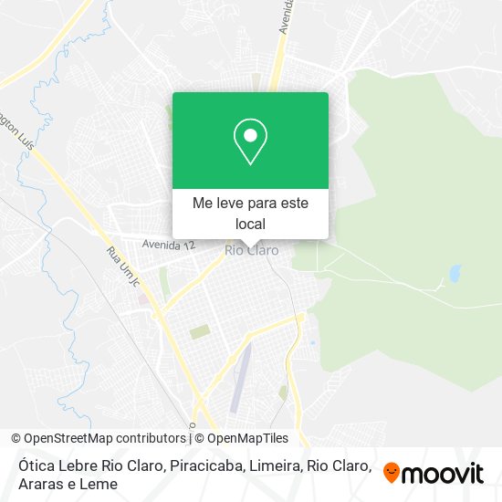 Ótica Lebre Rio Claro mapa